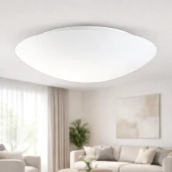Plafoniere Moderne-Fabas Luce Plafoniera di vetro 46cm bianco rotonda pandora e27