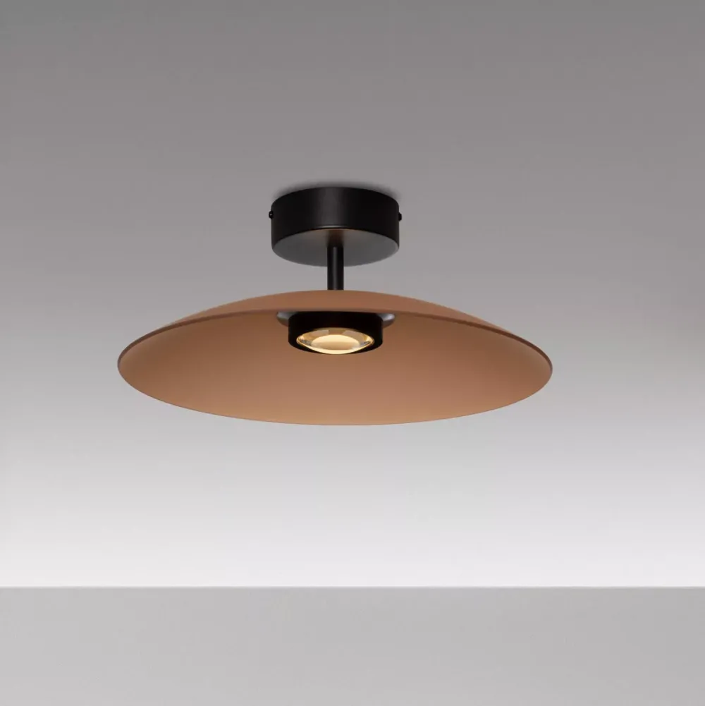 Plafoniere Moderne-Selezionato da Mazzolaluce Plafoniera di vetro marrone 40cm led 3000k per cucina