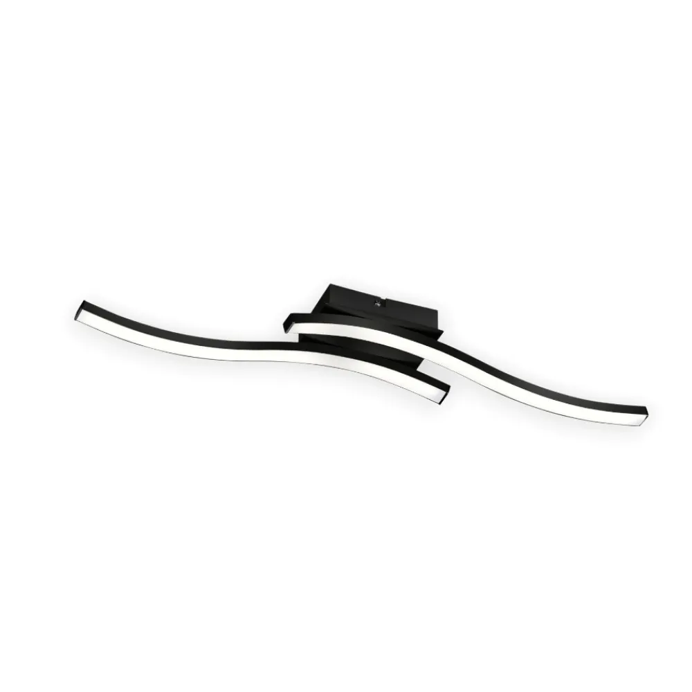 Plafoniere Moderne-Selezionato da Mazzolaluce Plafoniera doppia onda nera led 10w 4000k