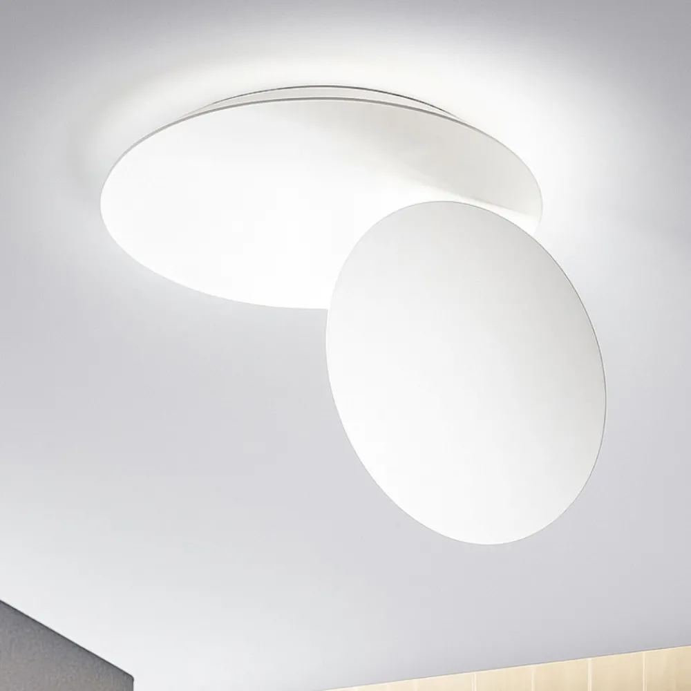 Plafoniere Moderne-Perenz Illuminazione Plafoniera drum bianca led 33w 3000k moderna per soggionro