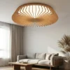 Plafoniere Moderne-Selezionato da Mazzolaluce Plafoniera effetto legno con telecomando app moderna led 2700k-5000k dimmerabile