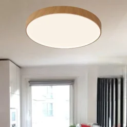 Plafoniere Moderne-Selezionato da Mazzolaluce Plafoniera effetto legno led 27000k 3300k 4000k dimmerabile