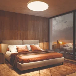 Plafoniere Moderne-Selezionato da Mazzolaluce Plafoniera effetto legno led 27000k 3300k 4000k dimmerabile