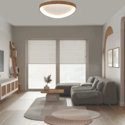 Plafoniere Moderne-Selezionato da Mazzolaluce Plafoniera effetto legno led 38w 2700k a 5000k moderna