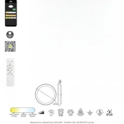 Plafoniere Moderne-Selezionato da Mazzolaluce Plafoniera effetto legno rotonda led 50w 2700k a 5000k wireless