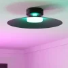 Plafoniere Moderne-Eglo Plafoniera conomavilla nera led rgb 2700k a 6500k controllo remoto app