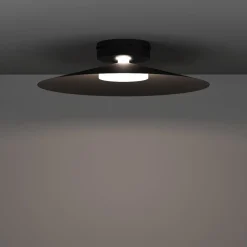 Plafoniere Moderne-Eglo Plafoniera conomavilla nera led rgb 2700k a 6500k controllo remoto app
