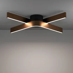 Plafoniere Moderne-Eglo Plafoniera folcino-z design moderna bronzo controllo remoto app led rgb 2700k a 6500k
