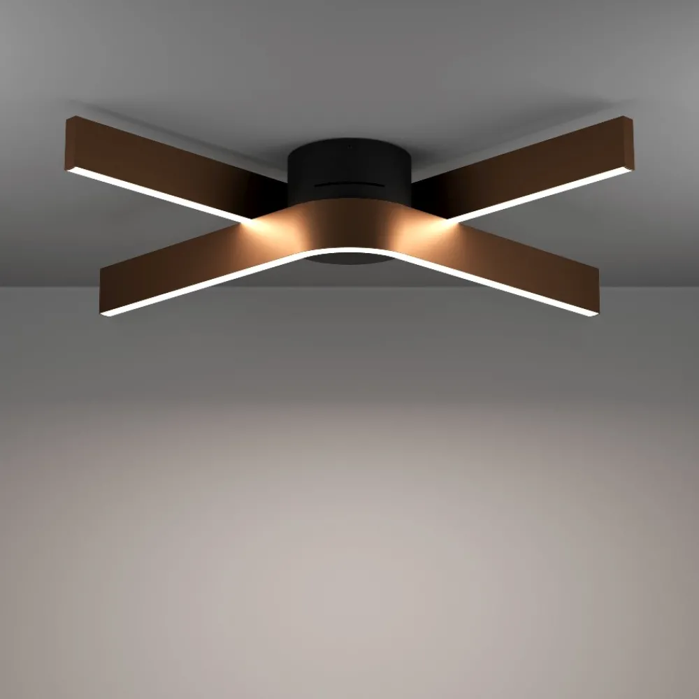 Plafoniere Moderne-Eglo Plafoniera folcino-z design moderna bronzo controllo remoto app led rgb 2700k a 6500k