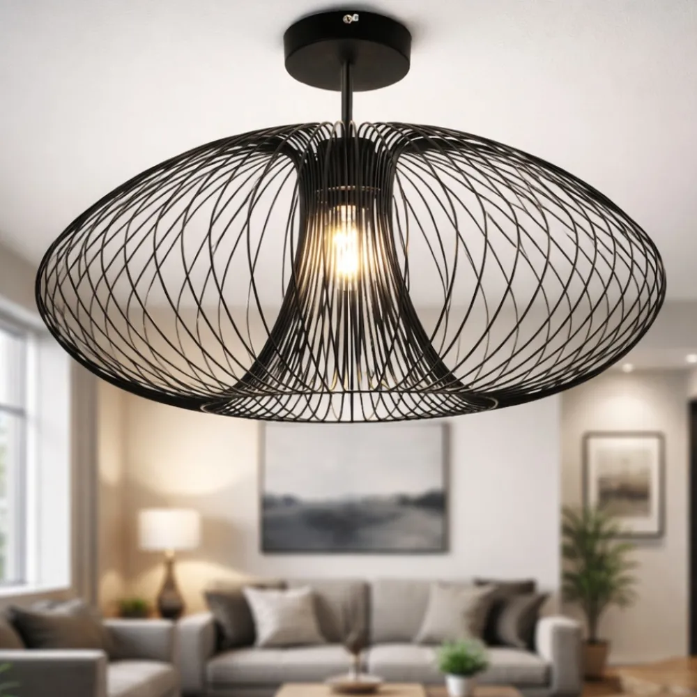 Plafoniere Moderne-Fabas Luce Plafoniera fassa nera design moderna