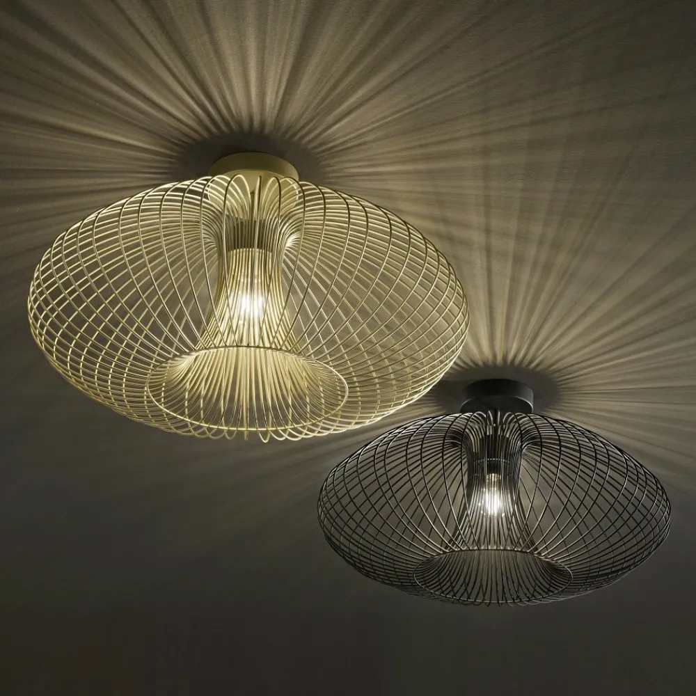 Plafoniere Moderne-Fabas Luce Plafoniera fassa nera design moderna