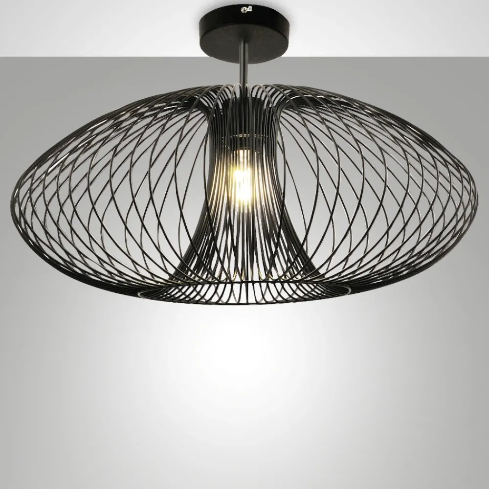 Plafoniere Moderne-Fabas Luce Plafoniera fassa nera design moderna