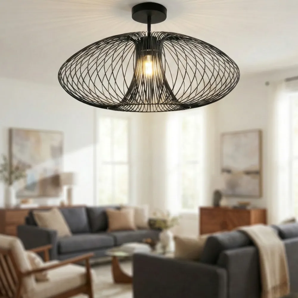Plafoniere Moderne-Fabas Luce Plafoniera fassa nera design moderna