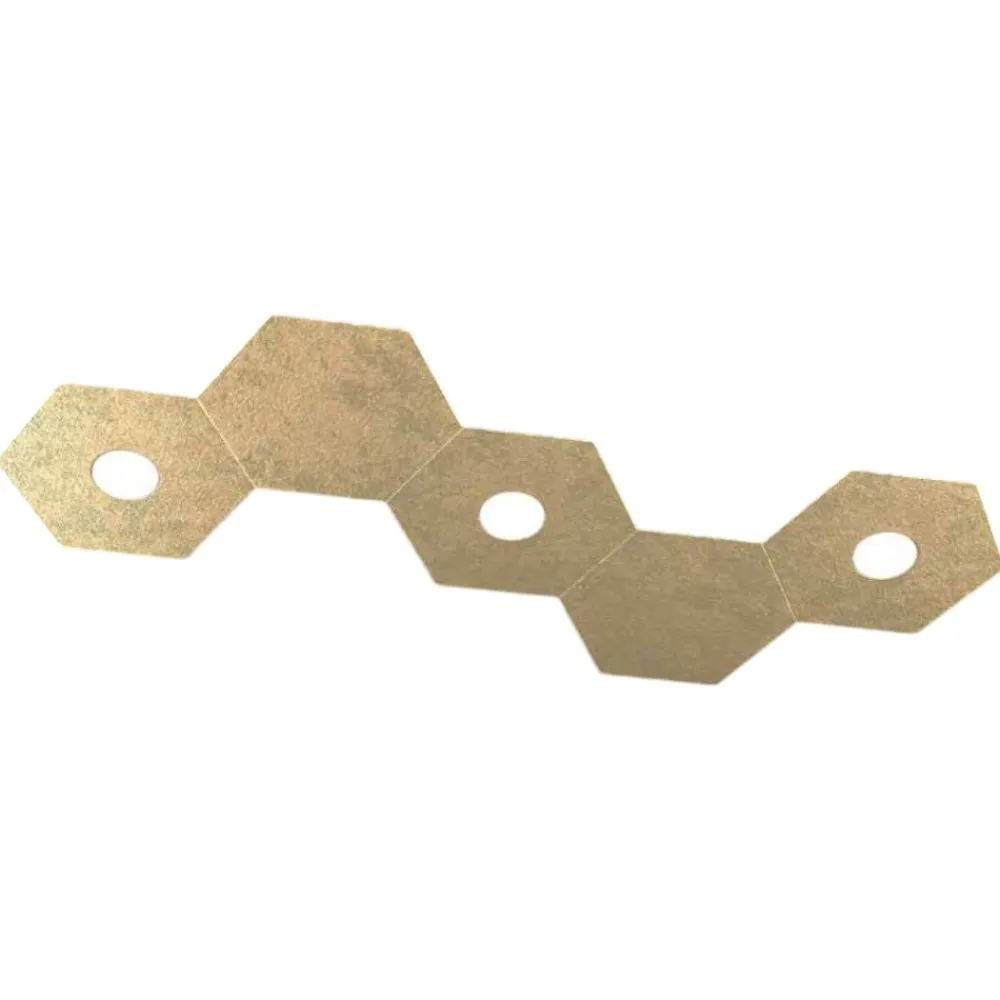 Plafoniere Moderne-Top Light Plafoniera foglia oro 3 luci led + 2 piastre metallo hexagon