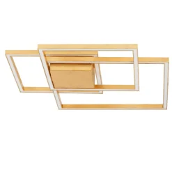 Plafoniere Moderne-Selezionato da Mazzolaluce Plafoniera geometrica moderna led 42w 3000k foglia oro