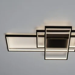 Plafoniere Moderne-Selezionato da Mazzolaluce Plafoniera geometrica nera design moderna led dimmerabile