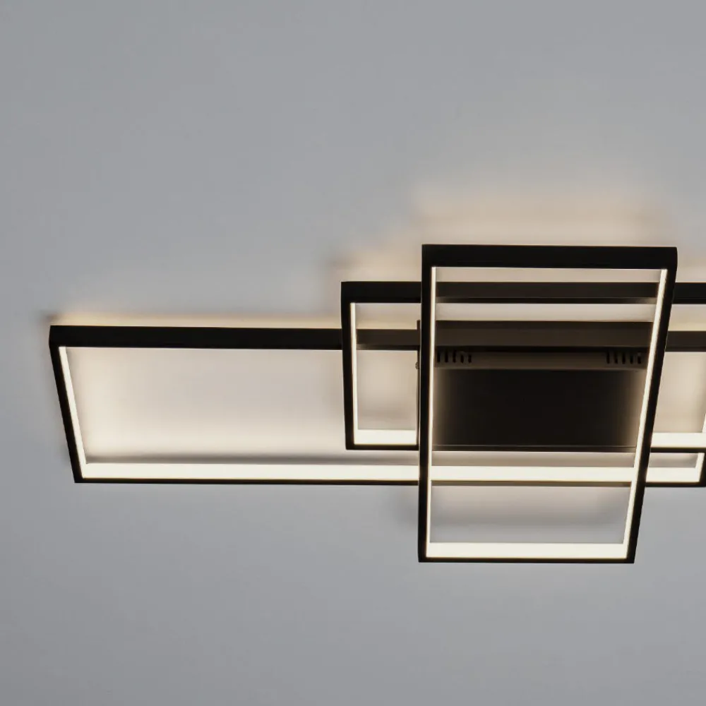 Plafoniere Moderne-Selezionato da Mazzolaluce Plafoniera geometrica nera design moderna led dimmerabile