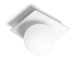Plafoniere Moderne-Sforzin Illuminazione Plafoniera gesso bianco moderna sfera vetro sforzin cicladi