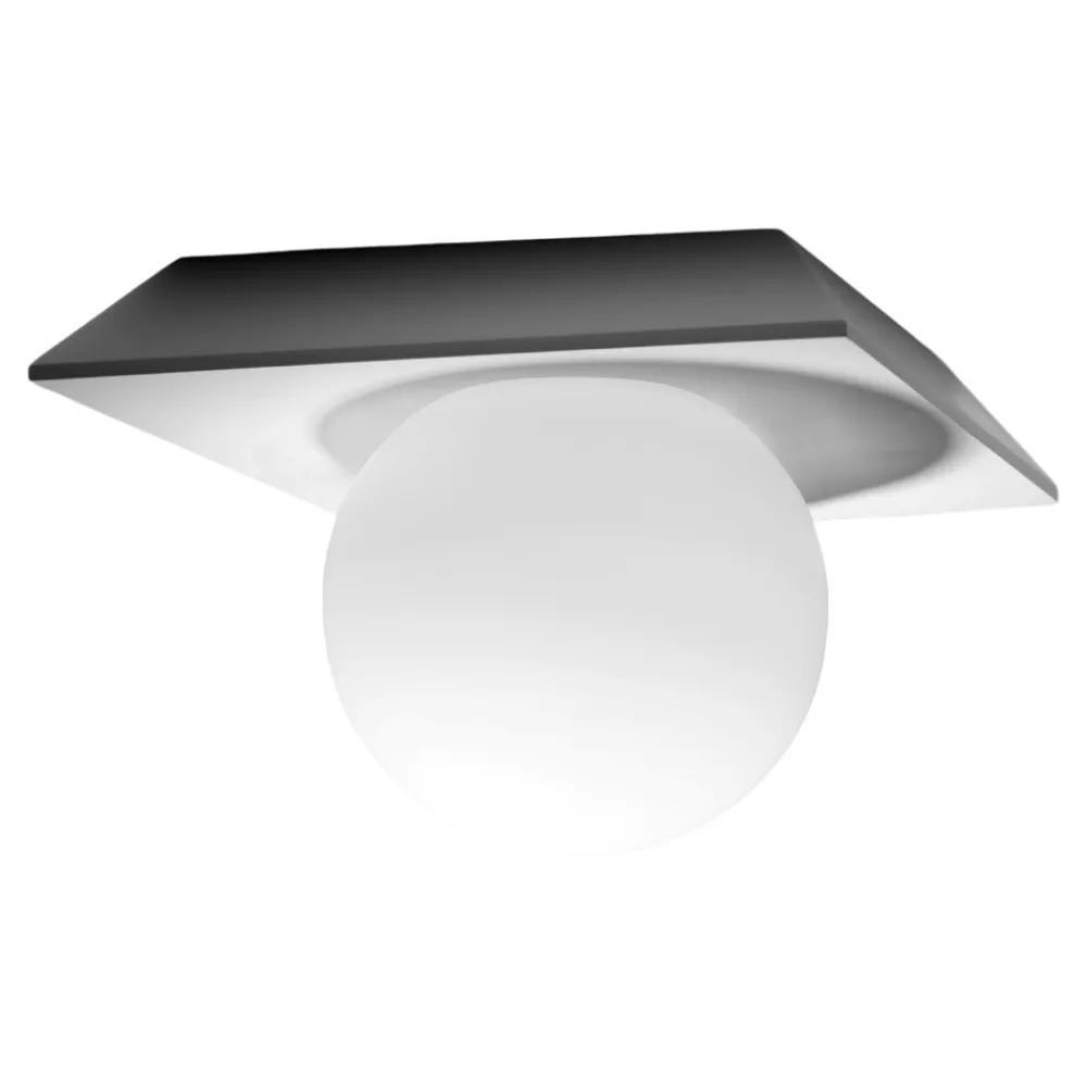 Plafoniere Moderne-Sforzin Illuminazione Plafoniera gesso bianco moderna sfera vetro sforzin cicladi