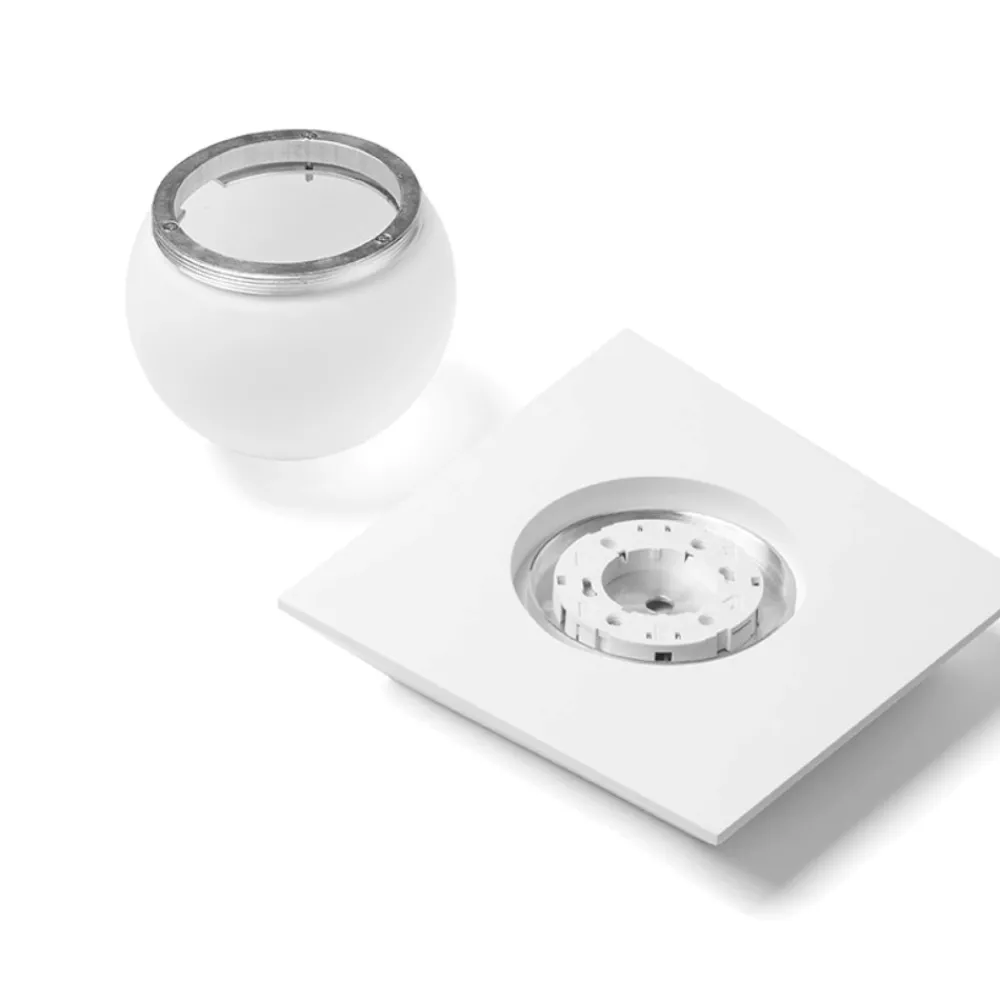 Plafoniere Moderne-Sforzin Illuminazione Plafoniera gesso bianco moderna sfera vetro sforzin cicladi