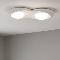 Plafoniere Moderne-Sforzin Illuminazione Plafoniera gesso moderna bianca sforzin pitane tonda