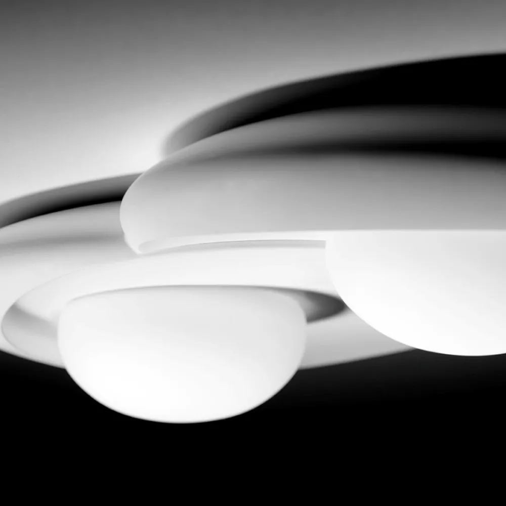Plafoniere Moderne-Sforzin Illuminazione Plafoniera gesso moderna bianca sforzin pitane tonda