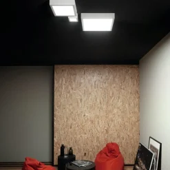 Plafoniere Moderne-Linea Light Plafoniera grande box led bianca quadrata 43w 4000k