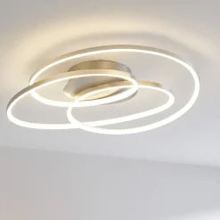 Plafoniere Moderne-Selezionato da Mazzolaluce Plafoniera grigia led 3000k dimmerabile per soggiorno design circolare