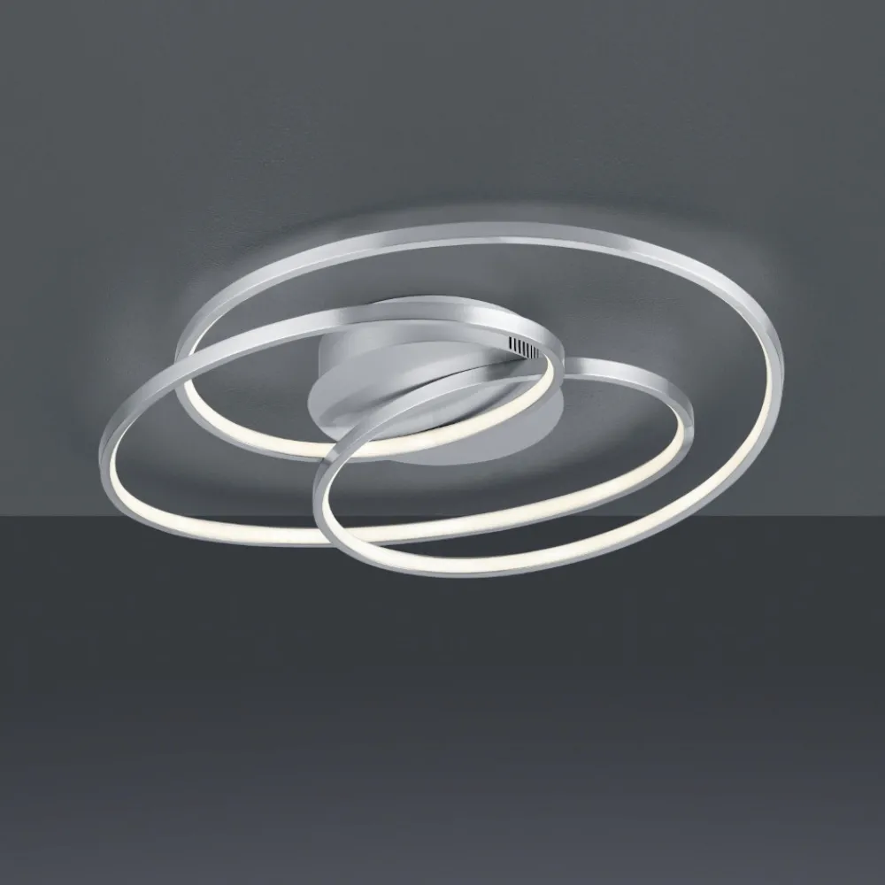 Plafoniere Moderne-Selezionato da Mazzolaluce Plafoniera grigia led 3000k dimmerabile per soggiorno design circolare