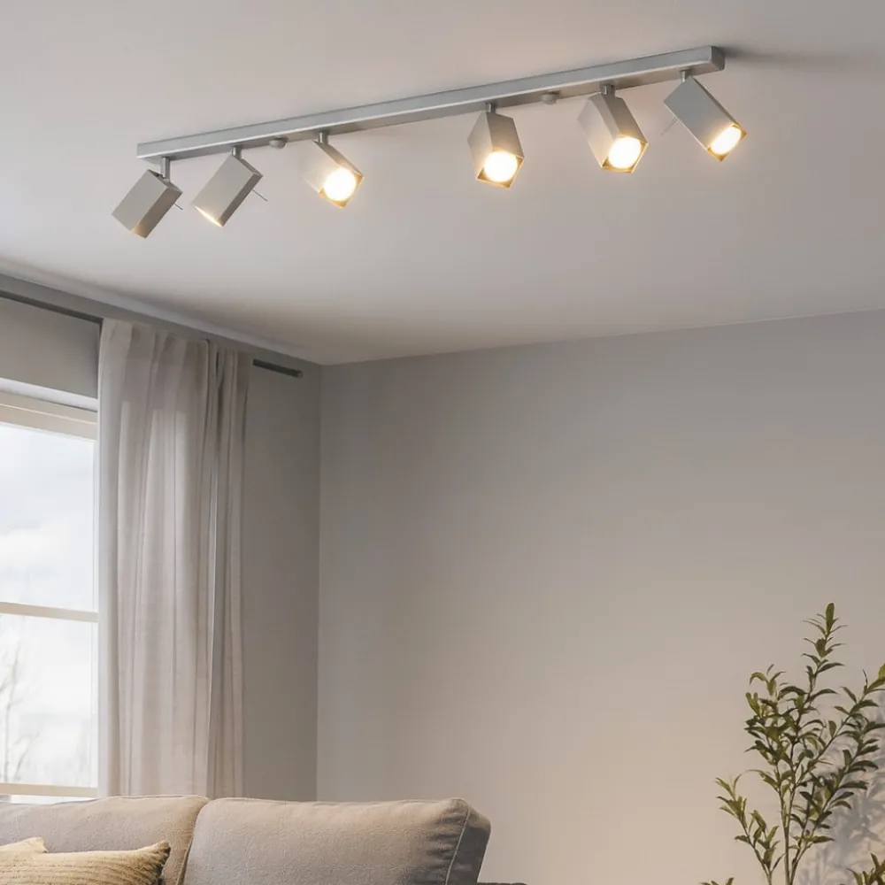 Plafoniere Moderne-Selezionato da Mazzolaluce Plafoniera grigio con faretti orientabili