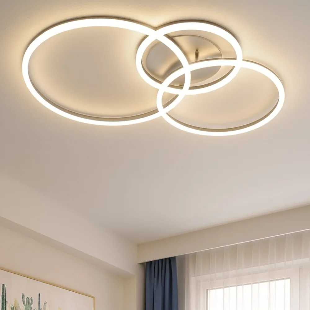 Plafoniere Moderne-Selezionato da Mazzolaluce Plafoniera grigio con telecomando led 2700k a 6500k rgb moderna