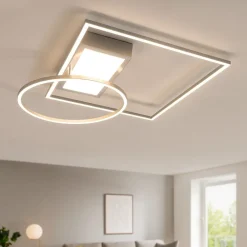 Plafoniere Moderne-Selezionato da Mazzolaluce Plafoniera grigio led 33w tricolor con telecomando