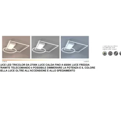 Plafoniere Moderne-Selezionato da Mazzolaluce Plafoniera grigio led 33w tricolor con telecomando