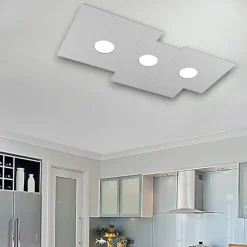 Plafoniere Moderne-Top Light Plafoniera grigio moderna toplight plate rettangolare
