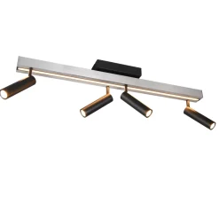 Plafoniere Moderne-Selezionato da Mazzolaluce Plafoniera grigio nero allungabile con 4 faretti led 2700k-65000k telecomando