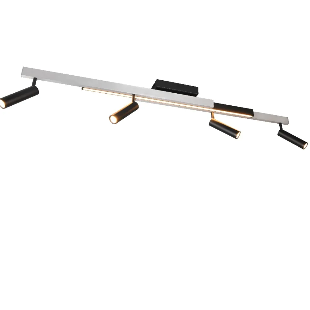 Plafoniere Moderne-Selezionato da Mazzolaluce Plafoniera grigio nero allungabile con 4 faretti led 2700k-65000k telecomando