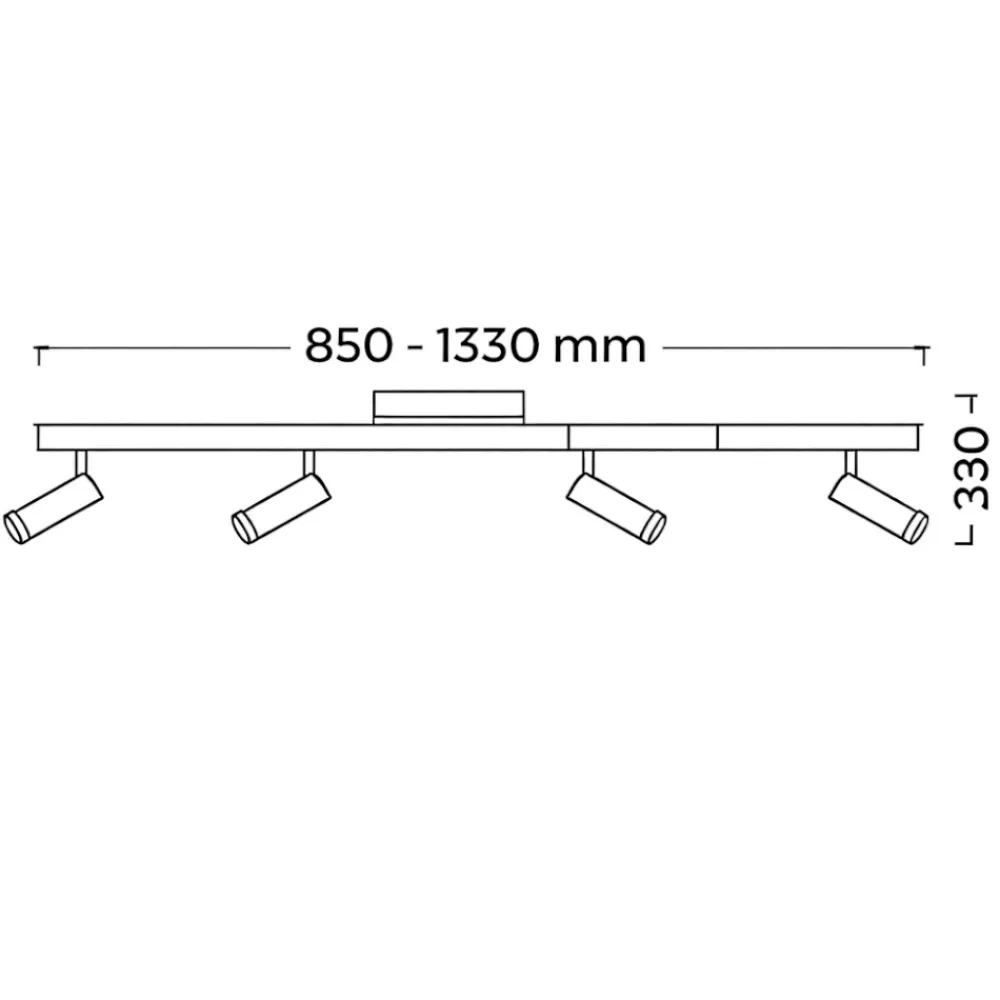 Plafoniere Moderne-Selezionato da Mazzolaluce Plafoniera grigio nero allungabile con 4 faretti led 2700k-65000k telecomando