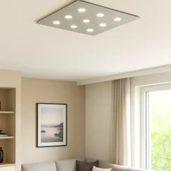 Plafoniere Moderne-Top Light Plafoniera grigio per soggiorno moderno design quadrata