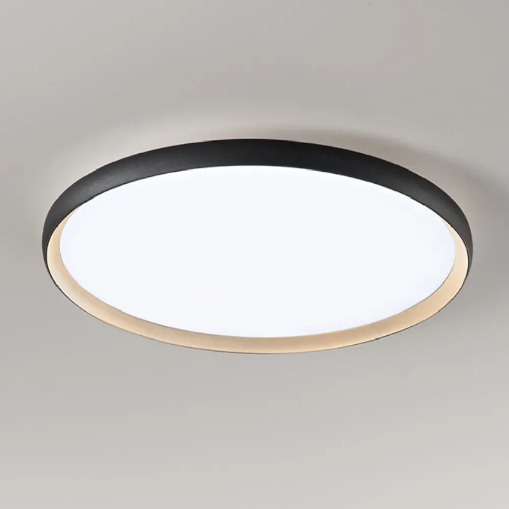 Plafoniere Moderne-Perenz Illuminazione Plafoniera halo nero oro led 45w cct tonda moderna perenz