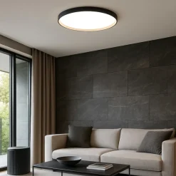Plafoniere Moderne-Perenz Illuminazione Plafoniera halo nero oro led 45w cct tonda moderna perenz