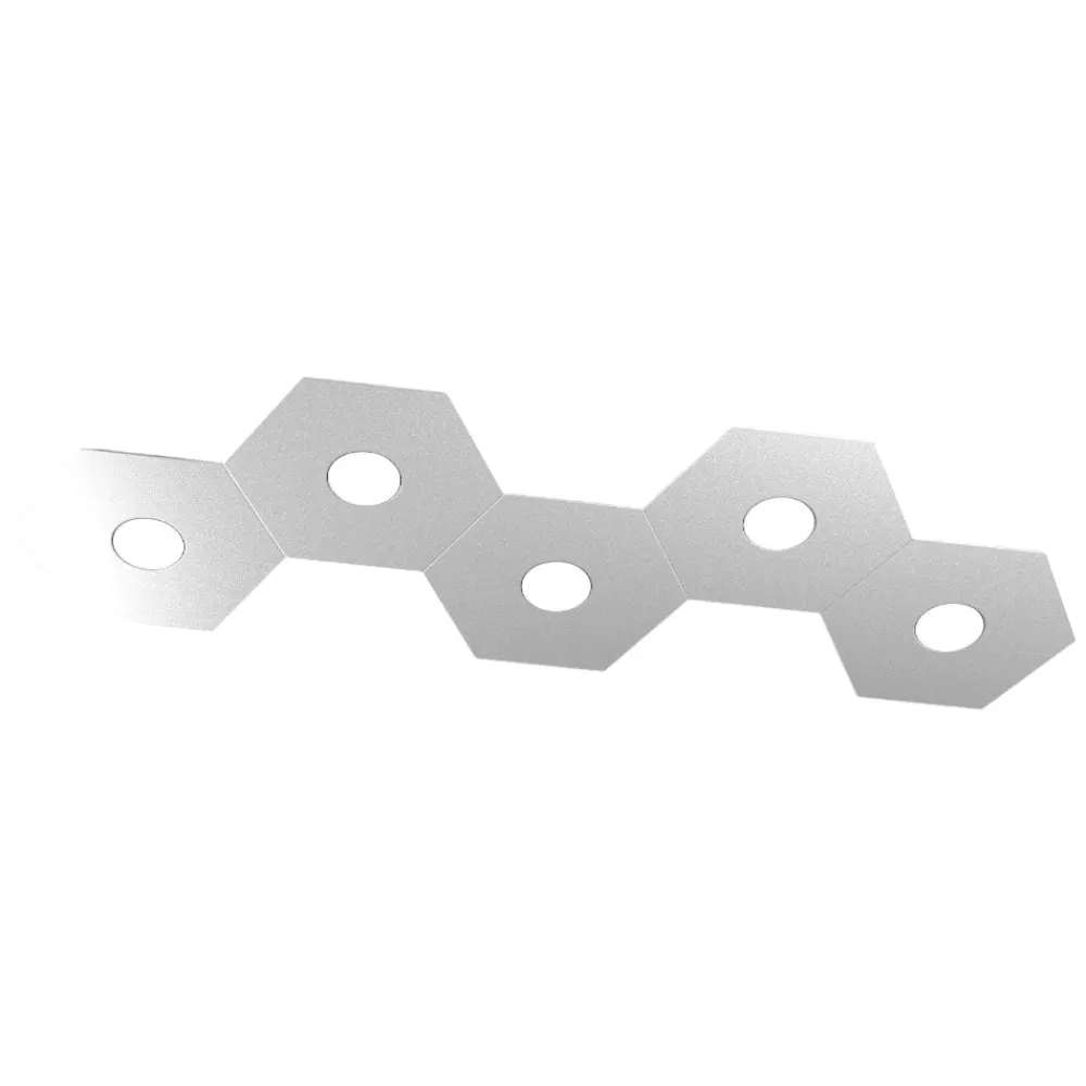 Plafoniere Moderne-Top Light Plafoniera hexagon 5 luci moderna grigio