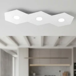 Plafoniere Moderne-Top Light Plafoniera hexagon toplight bianco design esagoni