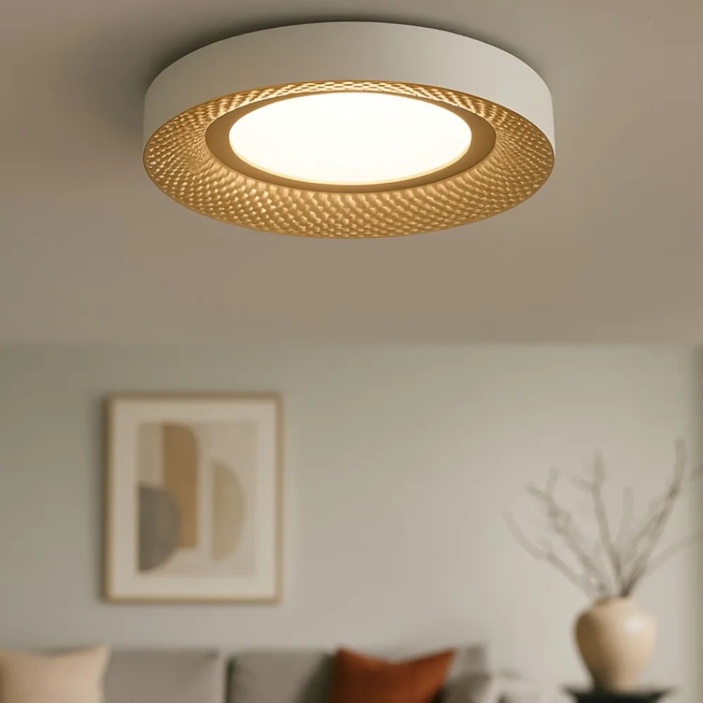 Plafoniere Moderne-Perenz Illuminazione Plafoniera hive led 30w 3000k bianco oro