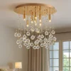 Plafoniere Moderne-Ideal Lux Plafoniera moonlight pl8 oro lucido cristallo per camera da letto
