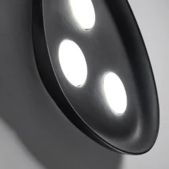 Plafoniere Moderne-Vivida International Plafoniera in ceramica reloux ovale a 3 luci nera vivida