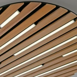 Plafoniere Moderne-Selezionato da Mazzolaluce Plafoniera in legno con pannello acustico led 2700k a 5000k con telecomando app