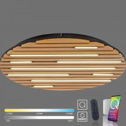 Plafoniere Moderne-Selezionato da Mazzolaluce Plafoniera in legno con pannello acustico led 2700k a 5000k con telecomando app