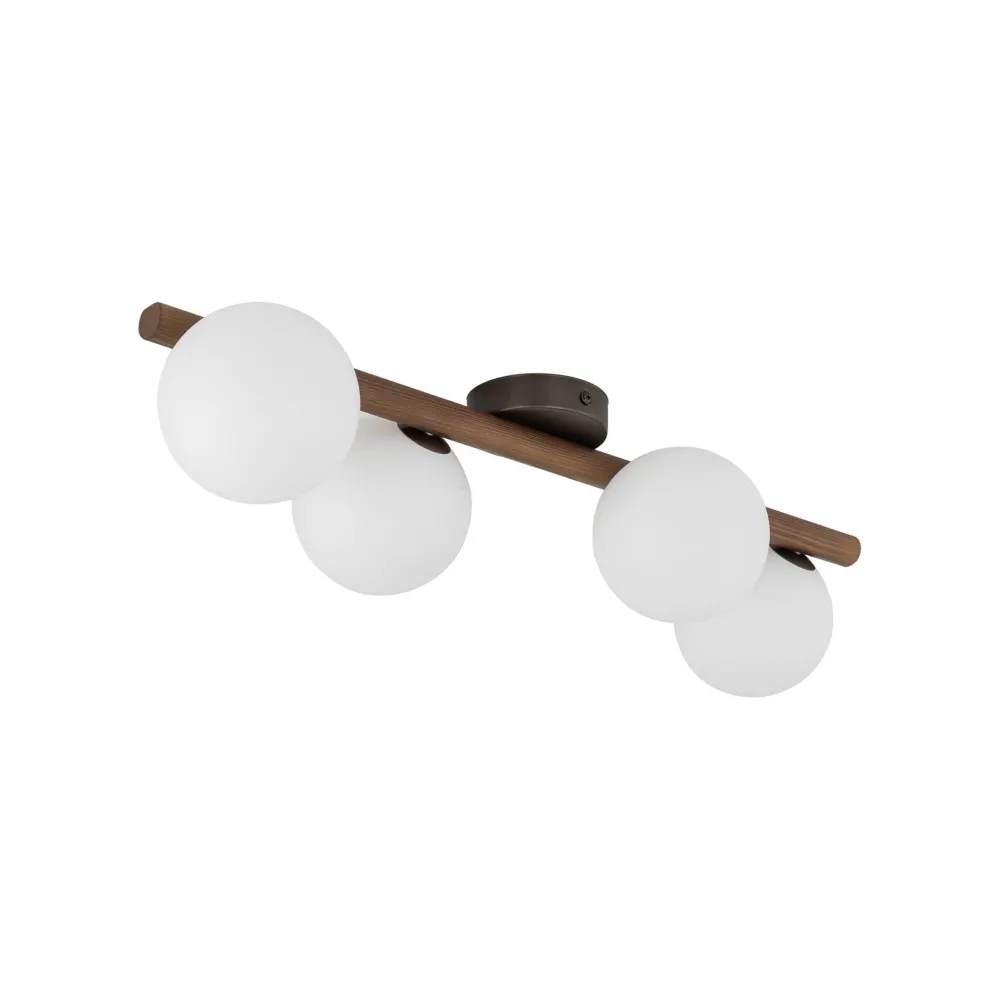 Plafoniere Moderne-Selezionato da Mazzolaluce Plafoniera in legno per cucina moderna sfere vetro bianco