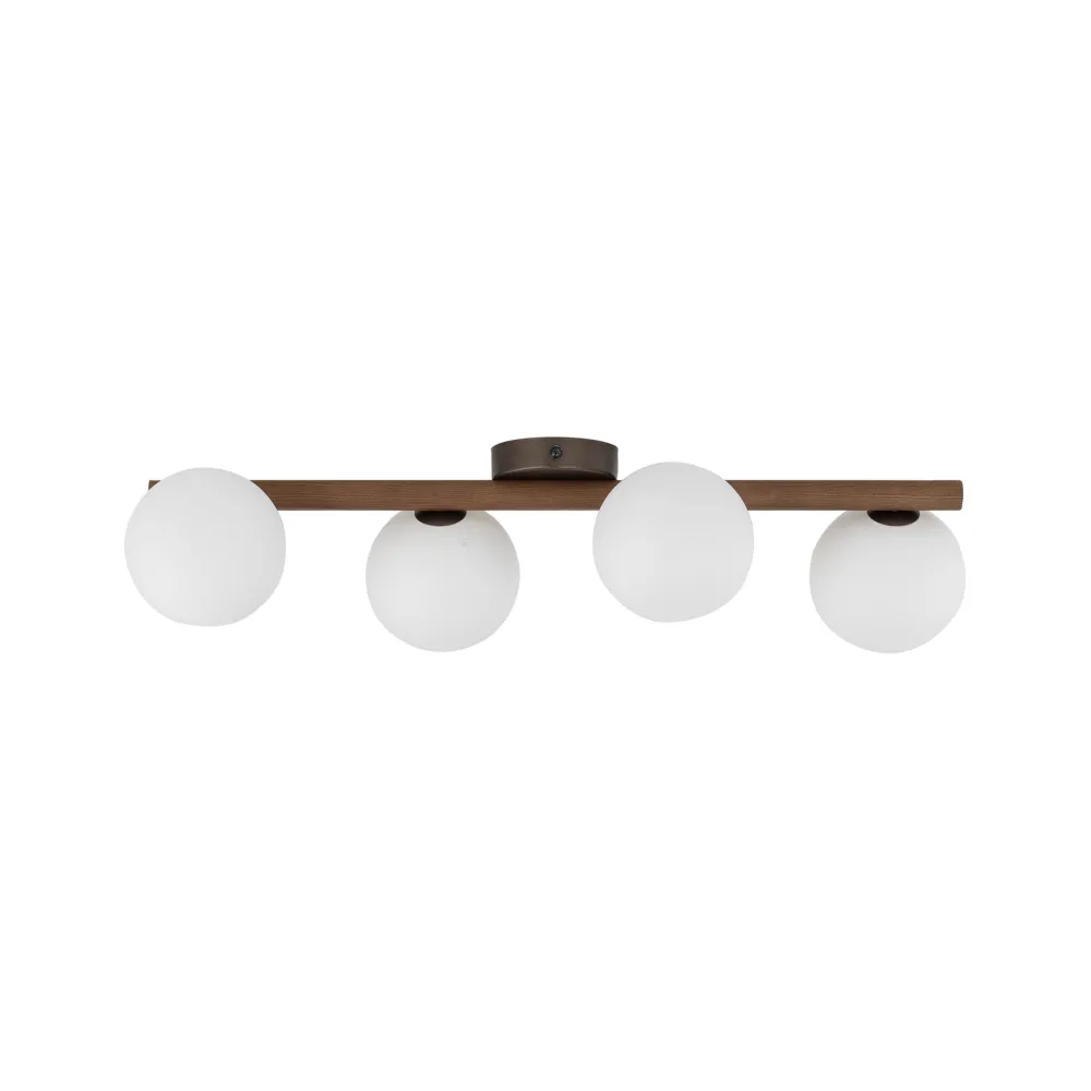 Plafoniere Moderne-Selezionato da Mazzolaluce Plafoniera in legno per cucina moderna sfere vetro bianco