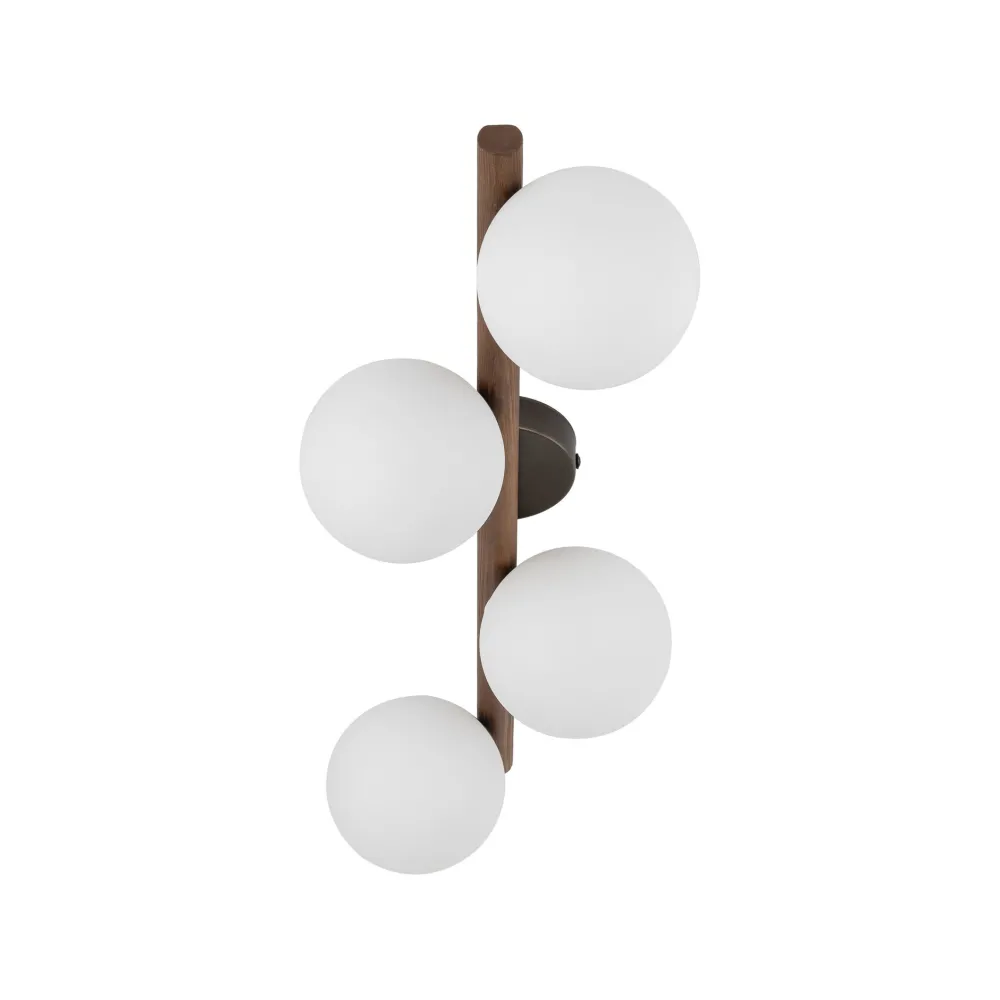 Plafoniere Moderne-Selezionato da Mazzolaluce Plafoniera in legno per cucina moderna sfere vetro bianco